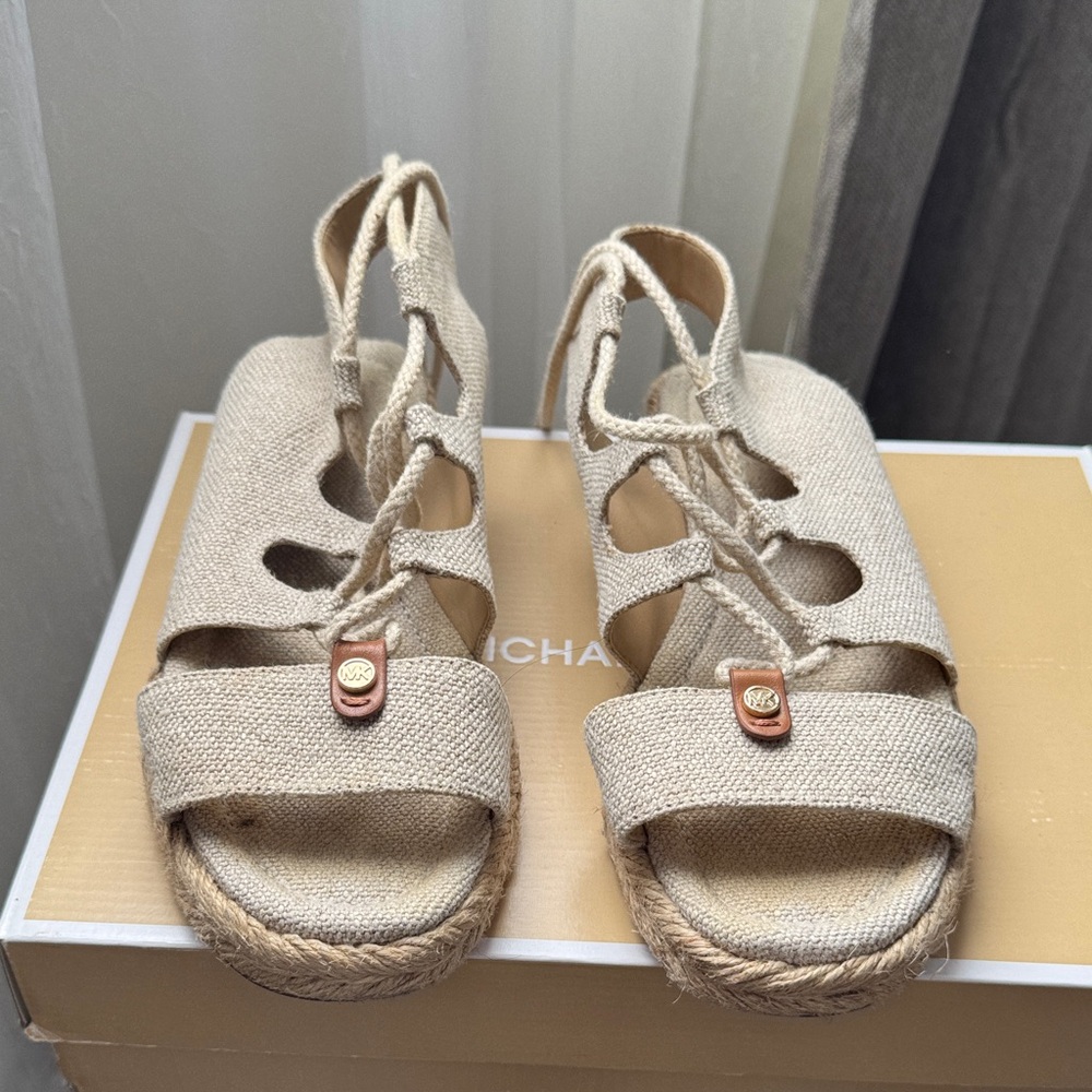 Michael Kors Cream Espadrille Sandals - Picture 3 of 3